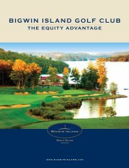 the equity advantage - Bigwin Island Golf Club