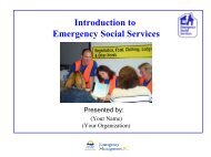 Extended Overview of ESS (23 slides) - Emergency Social Services