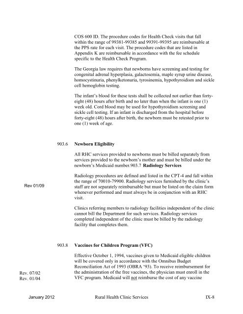 part ii policies and procedures for rural health clinic services