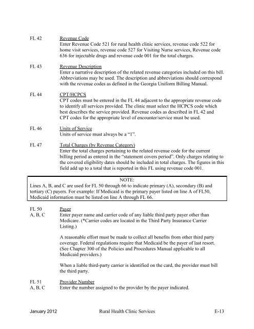 part ii policies and procedures for rural health clinic services