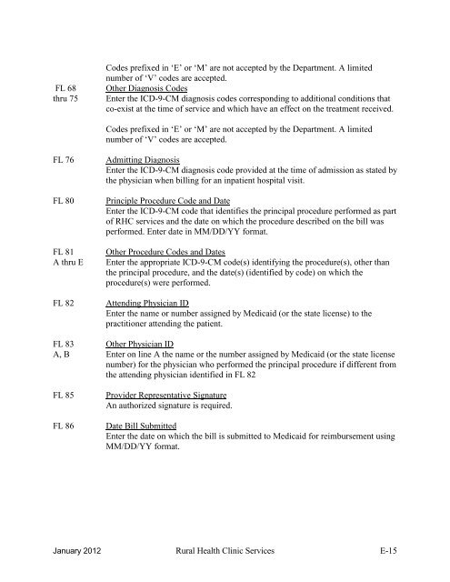 part ii policies and procedures for rural health clinic services