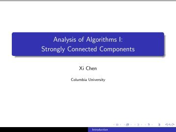 Strongly Connected Components - Analysis of Algorithm I ...