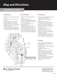 Map and Directions to Sleep Center - St. Anthony's Hospital