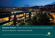 Summer School in Public Health Policy, Economics and ... - IUMSP