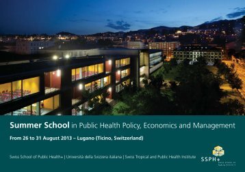 Summer School in Public Health Policy, Economics and ... - IUMSP