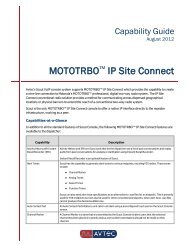 MOTOTRBO IP Site Connect Capability Guide - Avtec Inc.