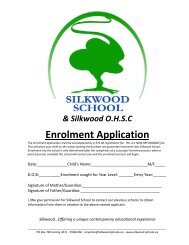 Checklist for Enrolment Application - Silkwood School