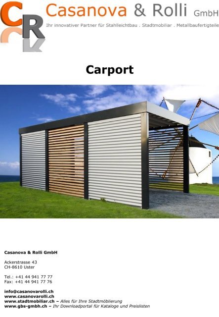 Carport / Autounterstand - Casanova & Rolli GmbH Casanova ...