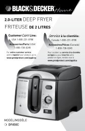 2.0-LITER DEEP FRYER FRITEuSE DE 2 LITRES - Applica Use and ...