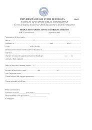 Progetto formativo Corso di laurea in Scienze dell'educazione e ...