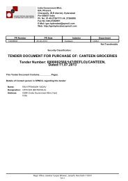 TENDER DOCUMENT FOR PURCHASE OF: CANTEEN ...