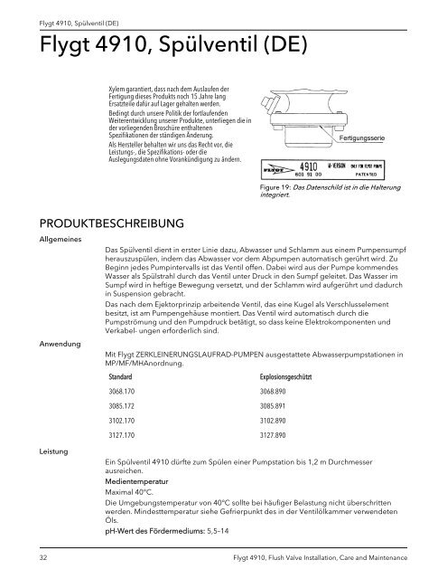 Flygt 4910, Flush Valve - MIDI Bobinage