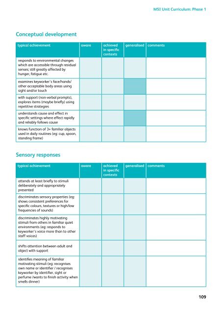 MSI Unit Curriculum - Sense