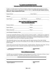 Medical Emergency Form - St. Joseph Consolidated School