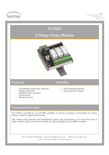 IO-RM3 3-Stage Relay Module - Sontay