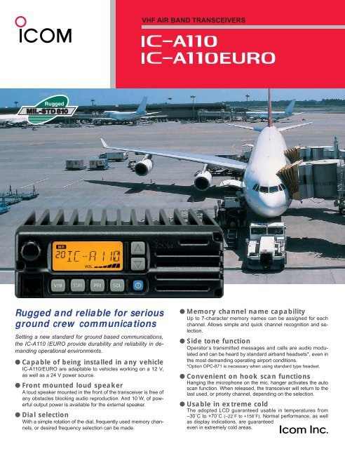 IC-A110 Brochure - ICOM Canada