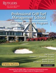 Rutgers Professional Golf Turf Management School Catalog 2013-14