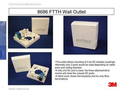 8686 FTTH Wall Outlet - 3M