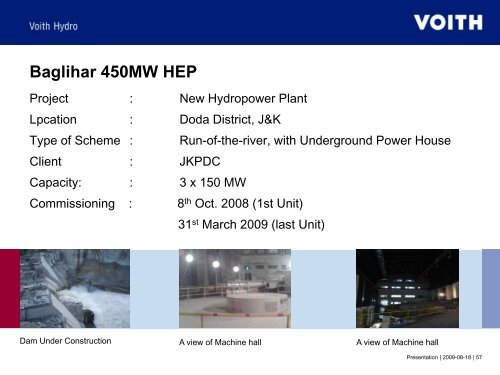 Presentation on Voith Hydro