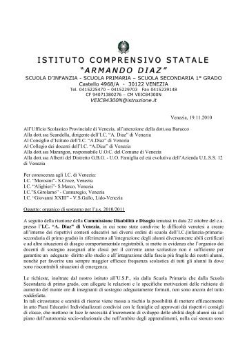Lettera - Istituto Comprensivo Armando Diaz - Venezia Castello ...