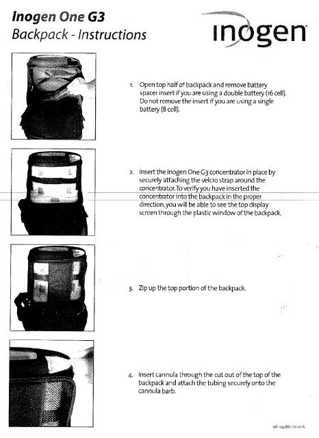 Inogen One G3 - Backpack Instructions (PDF) - Direct Home Medical
