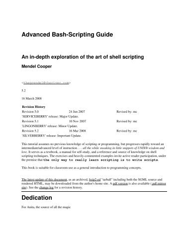 Advanced Bash-Scripting Guide