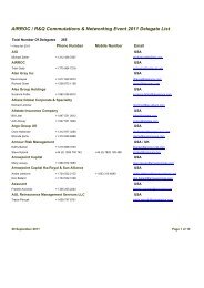 AIRROC / R&Q Commutations & Networking Event 2011 Delegate List