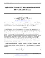 Derivation of the Exact Transconductance of a FET without Calculus