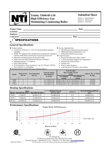 Trinity Tft60-110 Submittal - NY Thermal Inc.