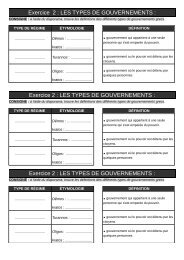 LES TYPES DE GOUVERNEMENTS