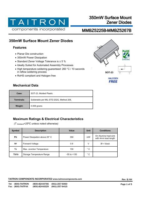 MMBZ5225B - Taitron Components, Inc.