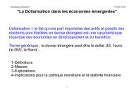 Dollarisation et - Jean-Baptiste Desquilbet