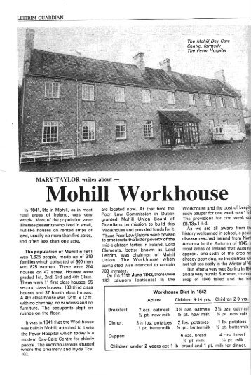 Mohill Workhouse - Leitrim Guardian