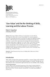 'Use-Value' and the Re-thinking of Skills, Learning and the Labour ...