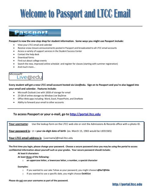 Getting Started with Passport (PDF) - Lake Tahoe Community College
