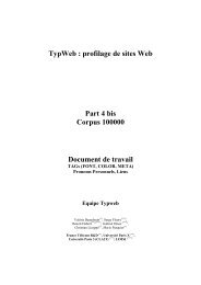 TypWeb : profilage de sites Web Part 4 bis Corpus 100000 ... - Accueil