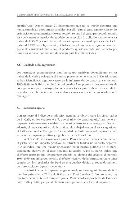 gasto público , productividad e ingresos agrarios en el perú - Grade