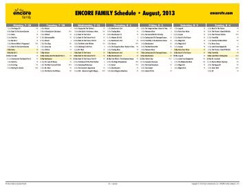 ENCORE FAMILY Schedule - August, 2013 - Starz