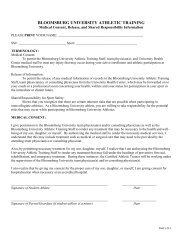 Medical Consent Form - Bloomsburg Huskies