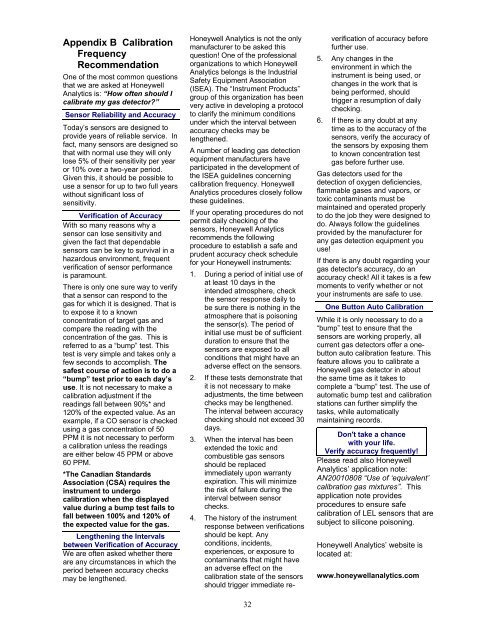 PhD6 Multi-Gas Detector Reference Manual - Honeywell Analytics