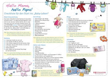 Checkliste Baby - Rossmann