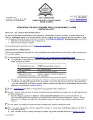 Application For Adult Retail Establishment - Division of Professional ...