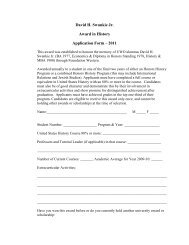 David H. Swankie Jr. Award in History Application Form Ã¢Â€Â“ 2011