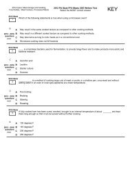 Meats test bank - sample questions - Pa FFA