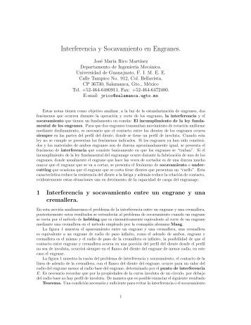 Interferencia y Socavamiento en Engranes.