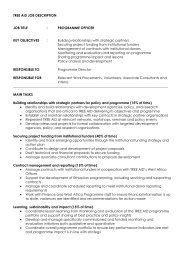 Programme Officer job description and person specification - Bond