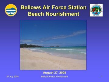 Bellows Air Force Station Beach Nourishment - U.S. Army