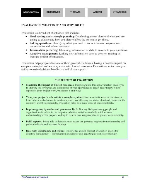 Evaluation Sourcebook (.pdf) - School of Natural Resources and ...