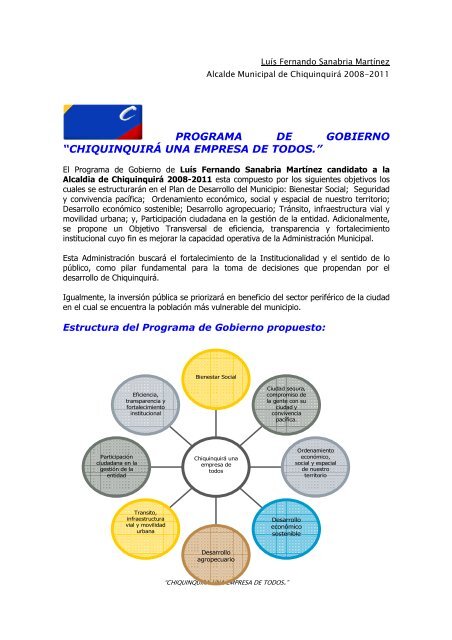 programa de gobierno âchiquinquirÃ¡ una empresa de todos.â