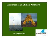 Experiences on UK Offshore Windfarms